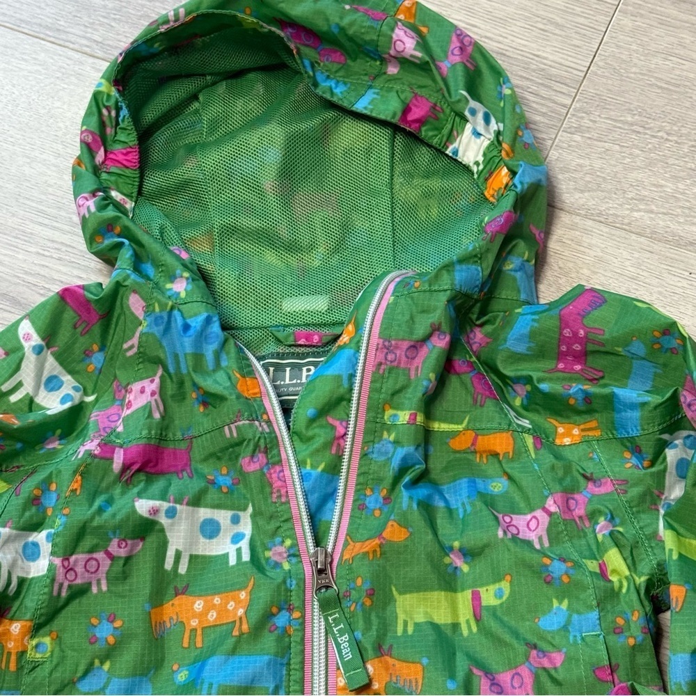 L.L. Bean Kids Green Animal Print Jacket - Picture 3 of 9